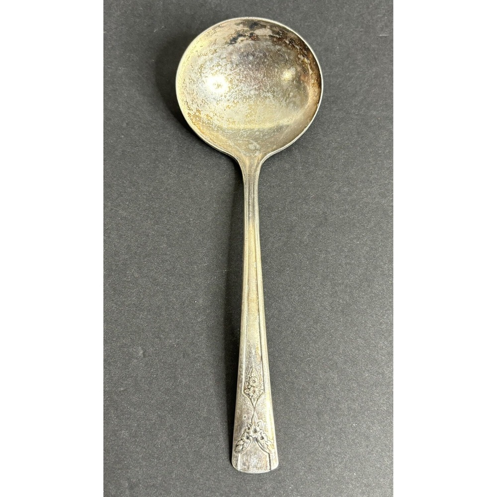 Rosebud Gailstyn Gravy Ladle 7" Floral Silverplate Flatware